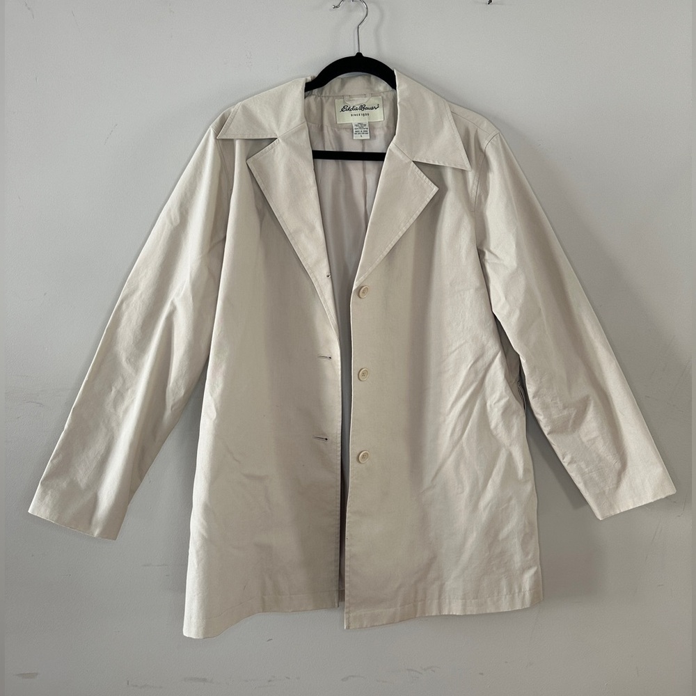 Eddie Bauer Tan Trench Work Coat Size Large